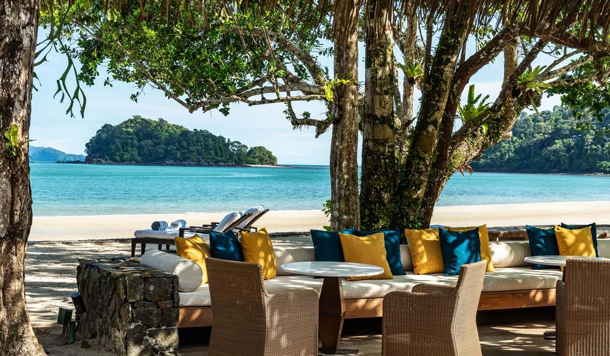 The Beach Club and Beach Bar beside Datai Bay at The Datai Langkawi